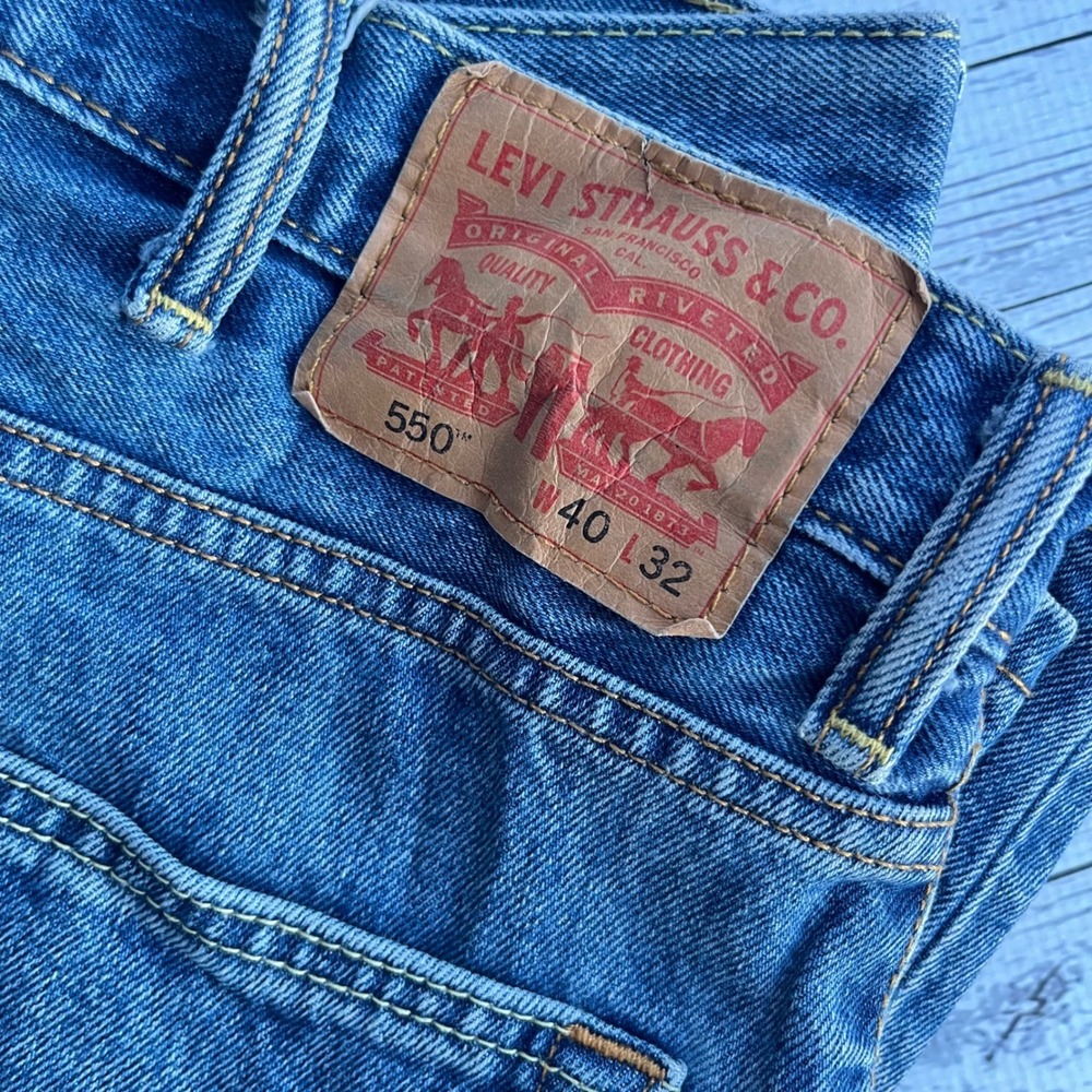 Levis 550‎ Relaxed Fit Tapered Leg 40x32 Mens Jeans Blue Medium Wash Streetwear